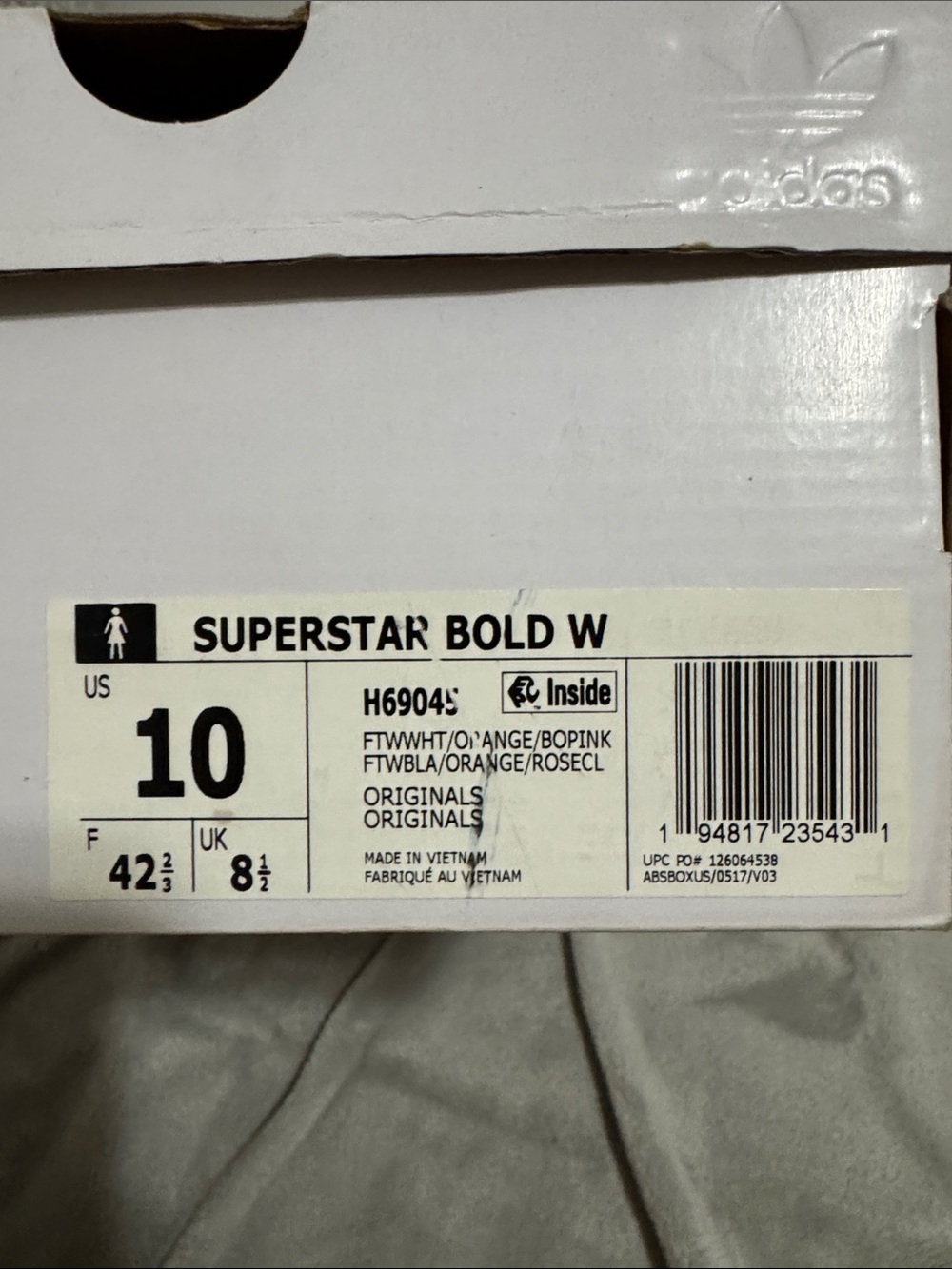 adidas White Sneakers with Pink & Orange Stripes - Picture 5 of 7